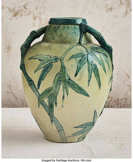 Edmond Lachenal, ‘Handled Vase with Bamboo Motif’, 1911