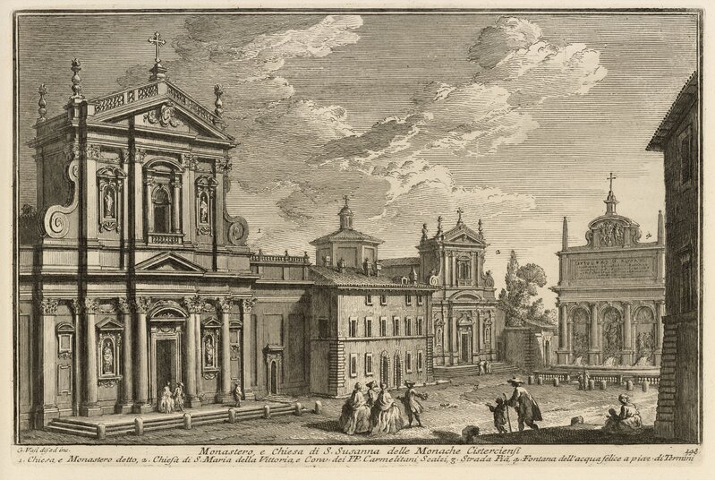 Giuseppe Vasi, ‘Monastero e chiesa di S. Susanna delle monache cisterciensi’, 1747-1801, Etching, Getty Research Institute