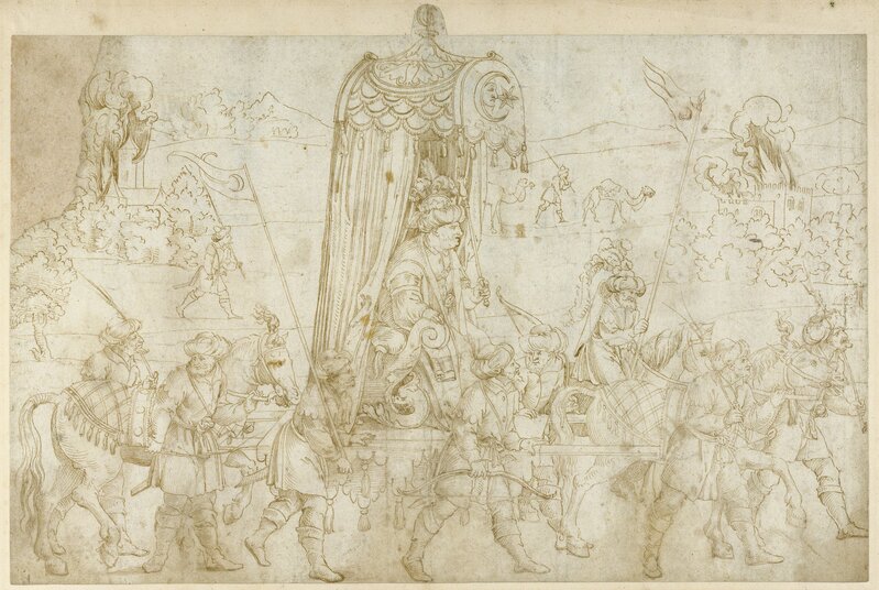 Erhard Schön, ‘A Turkish Procession’, 1532, Pen and brown ink, J. Paul Getty Museum