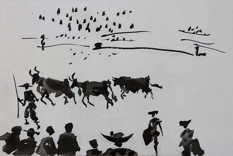 Pablo Picasso, ‘Los Cabestros Retiran al Toro Manso (Halters Withdraw the Tamed Bull)’, 1959, Print, Aquatint, Georgetown Frame Shoppe