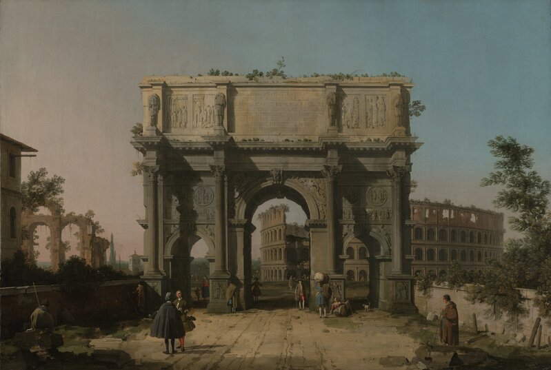 Canaletto, ‘View of the Arch of Constantine with the Colosseum’, 1742-1745, Oil on canvas, J. Paul Getty Museum