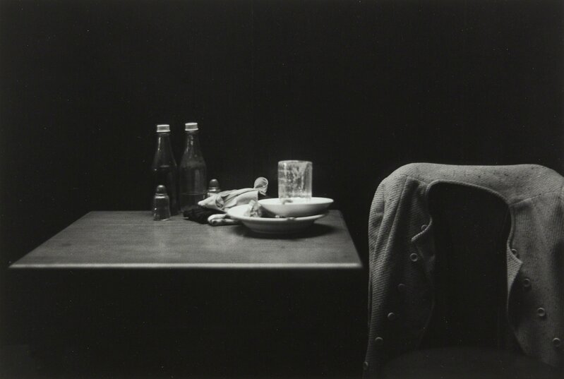 Roy DeCarava, ‘Catsup Bottles, Table and Coat, New York’, 1952, Photography, Gelatin silver print, printed later, Phillips