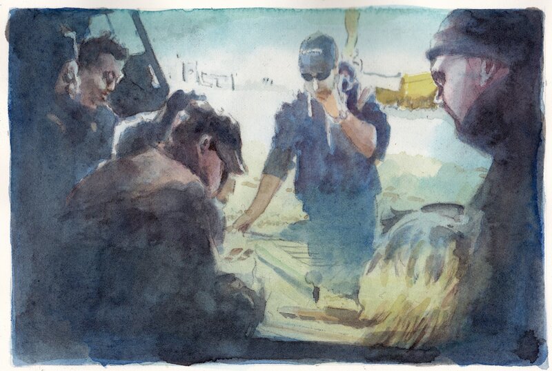 Tom Fabritius, ‘Crew’, 2014, Drawing, Collage or other Work on Paper, Water color on paper, Galerie Kleindienst