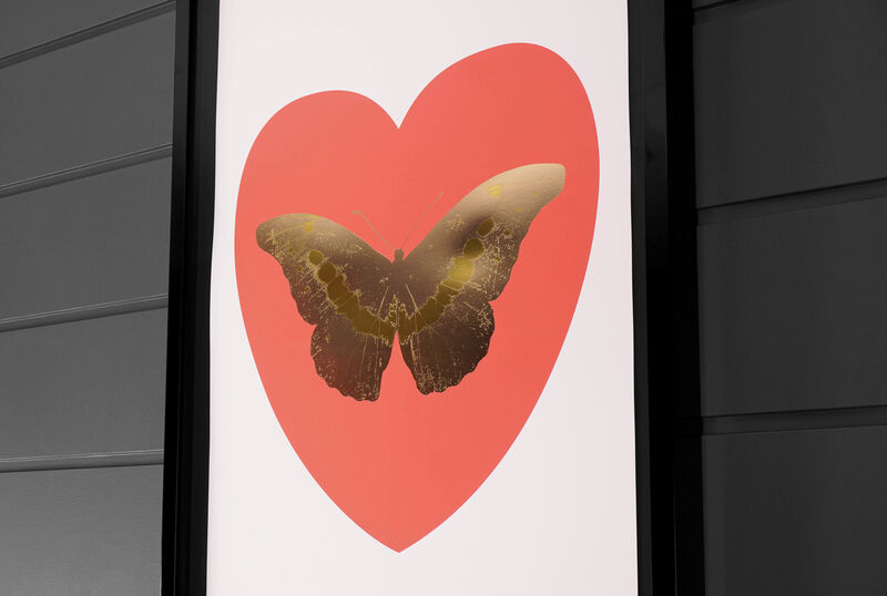 Damien Hirst, ‘'I Love You' Butterfly, White/Coral ’, 2015, Print, Silkscreen, Foil-block, Arton Contemporary