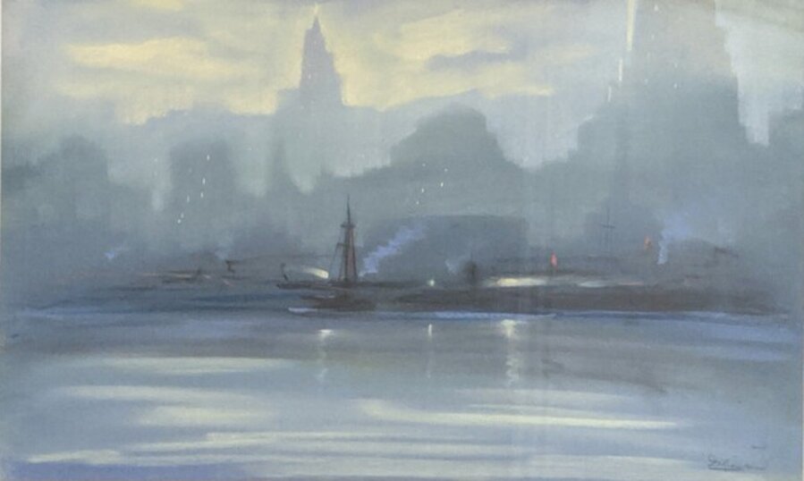 New York Harbor Skyline at Twilight (Harmony)