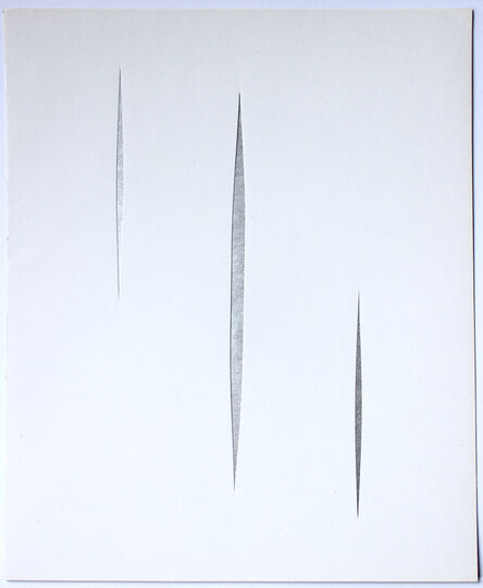 Lucio Fontana, ‘Untitled (Silver Concetto Spaziale)’, 1966