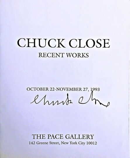 Chuck Close, ‘Chuck Close Recent Works (Hand Signed)’, 1993