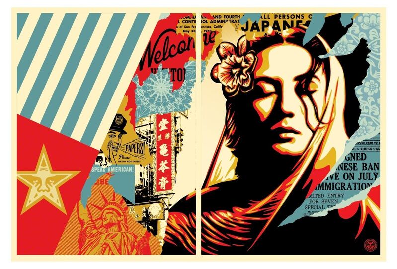 Shepard Fairey, ‘Welcome Visitors Diptych’, 2017, Print, Screen print, Dope! Gallery