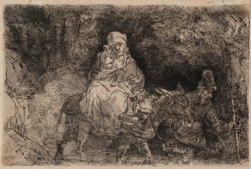 Rembrandt van Rijn, ‘The Flight into Egypt: Crossing a Brook’, 1654, Print, Etching and drypoint, Forum Auctions