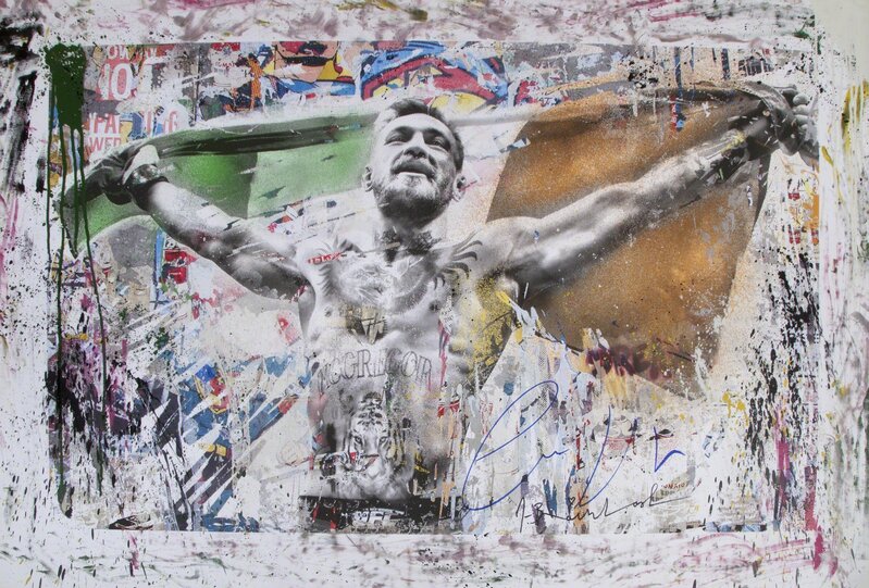 Mr. Brainwash, ‘Connor McGregor with Irish Flag’, 2017, Mixed Media, Giclée on canvas hand embellished with aerosol, Julien's Auctions
