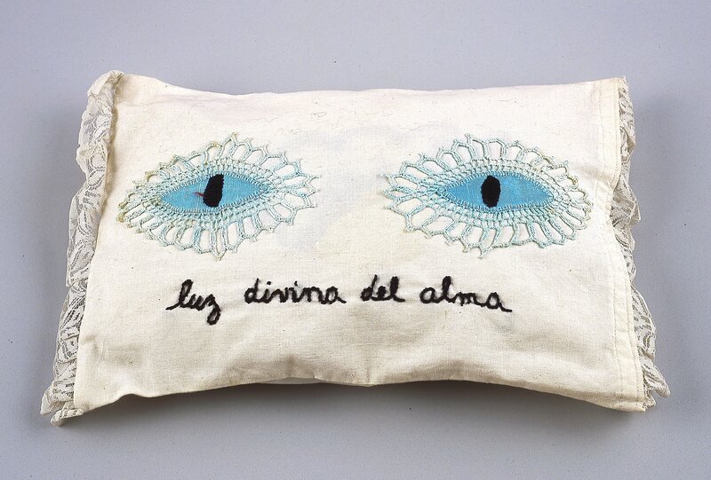 Feliciano Centurión, ‘Luz divina del alma [Divine Light of the Soul]’, 1995, Textile Arts, Hand embroidered pillow, Blanton Museum of Art