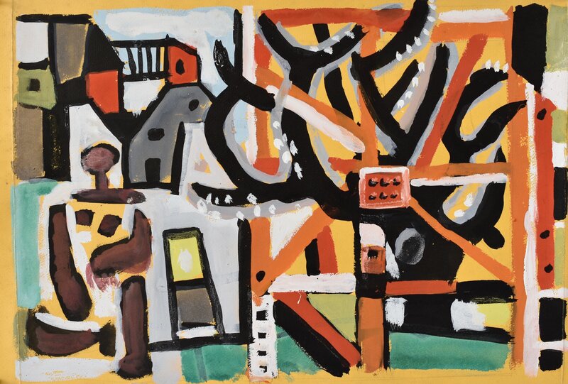 Carlos Carnero, ‘Untitled’, ca. 1956, Drawing, Collage or other Work on Paper, Tempera and gouache on heavy paper, Galería de las Misiones