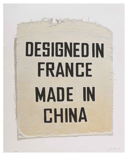 Analía Saban, ‘Designed in France, Made in China, Clothing Tag’, 2019