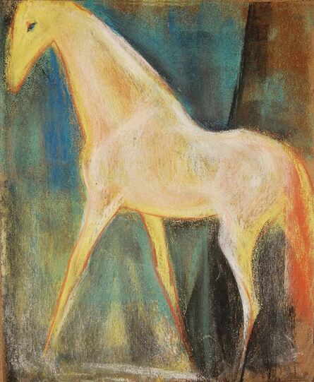 Sunil Das, ‘Horse, Pastel on paper, Red, Green, Blue, Yellow by Indian Artist "In Stock"’