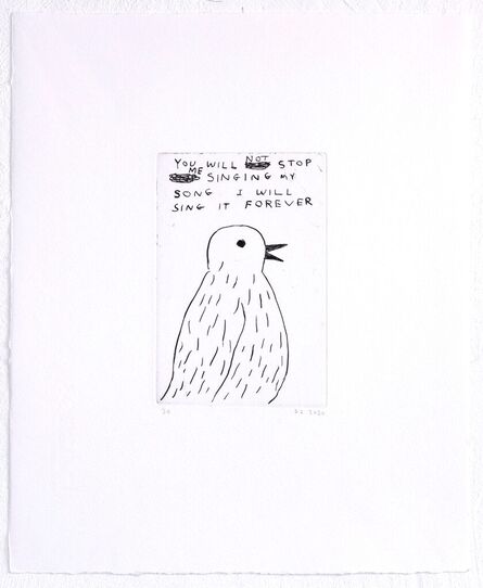 David Shrigley, ‘You Will Not Stop Me From Singing My Song (Bird)’, 2020