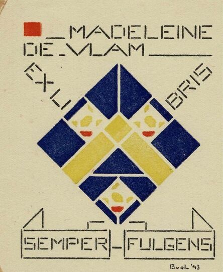 Bart van der Leck, ‘Ex libris Madeleine de Vlam’, 1943