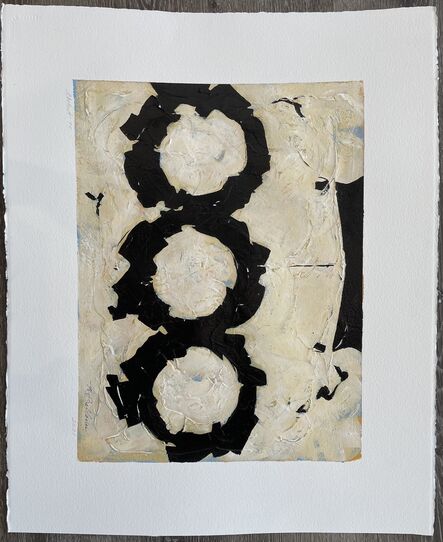 Helen Bellaver, ‘Abstract 70 - Contemporary painting on paper black + white ’, 2021