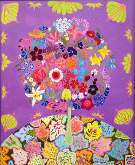 Hepzibah Swinford, ‘Flowers with Patchwork’, 2015