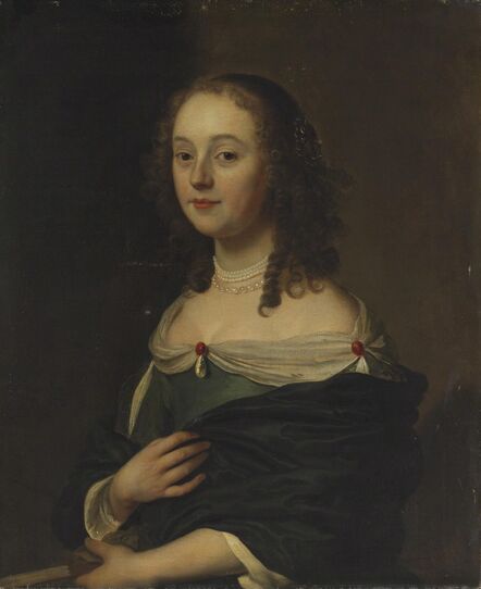 Jacob van Loo, ‘Portrait of a young lady in a blue dress, half-length’, 1657