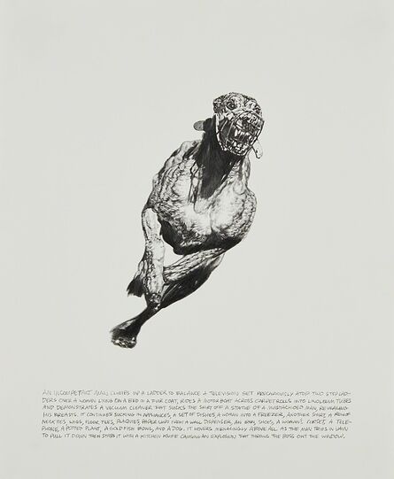 Jim Shaw, ‘Untitled (Grayhound (middle): An Incompetant Man Climbs Up a Ladder)’, 1993