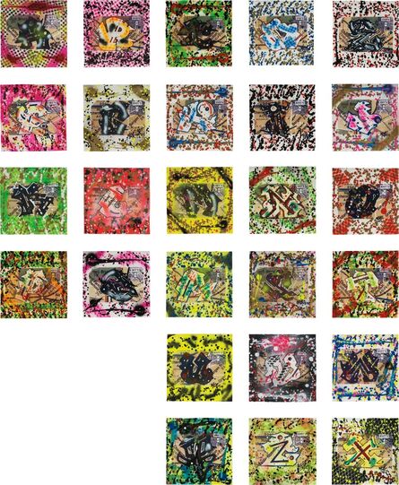 Rammellzee, ‘Wild Style Letter A, B, C, D, E….(26 paintings from letter A to Z)’, 2008