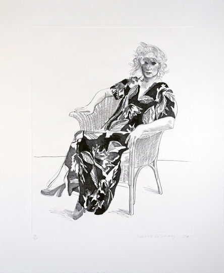 David Hockney, ‘Celia in Wicker Chair (black state)’, 1974 (printed in 1981)