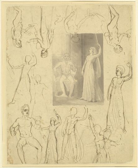 Thomas Stothard, ‘Design for a Book Illustration and Related Studies [recto]’