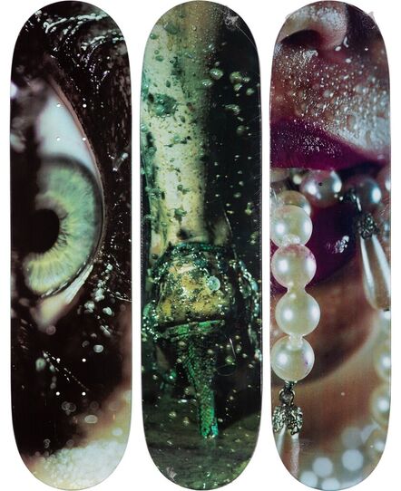 Marilyn Minter, ‘Lips With Pearls, The Glitter Eye, and The Shit Kicker Heels (set of 3)’, 2008