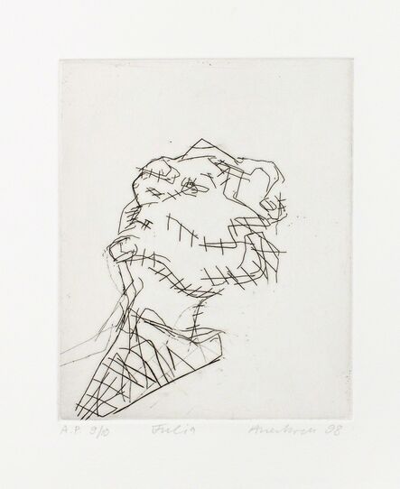 Frank Auerbach, ‘Reclining head of Julia’, 1998