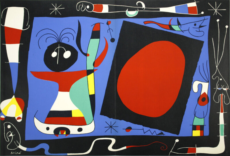 Joan Miró, ‘La Femme au Miroir’, 1937, Print, Original color lithograph, Heather James Fine Art Gallery Auction