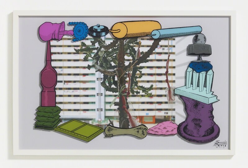 Teppei Kaneuji, ‘Games, Dance and the Constructions (Singapore) #9-C’, 2014, Print, Screen print, archival inkjet print, plexiglass, cotton rag paper, STPI
