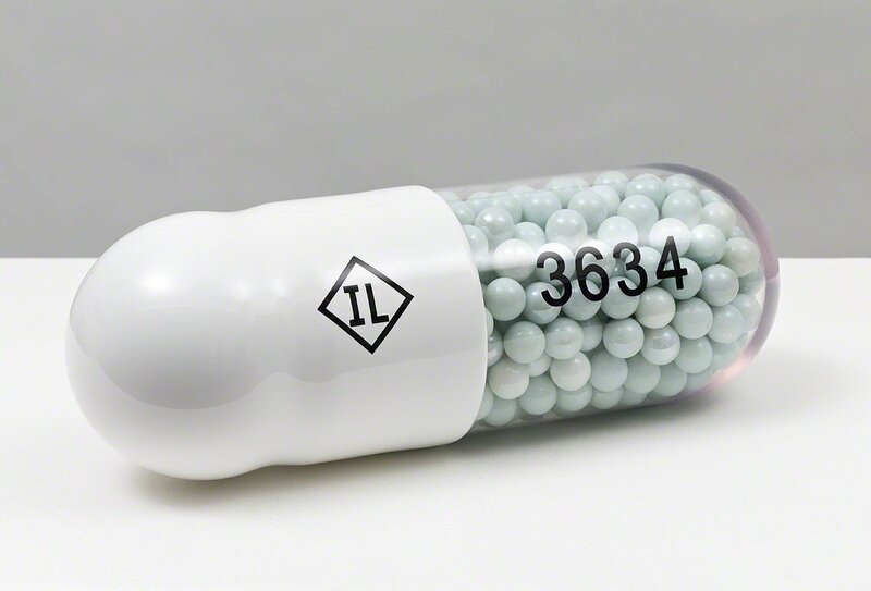 Damien Hirst, ‘Theophylline Extended Release IL 3634 ’, 2014, Sculpture, Polyurethane resin with ink pigment. PETG vacuum formed shell filled with white glass marbles, Galería RGR