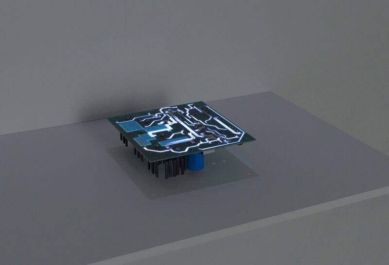 Daniel Canogar, ‘PCB’, 2014, Sculpture, Discarded circuit board, wood, projector, multimedia player, bitforms gallery