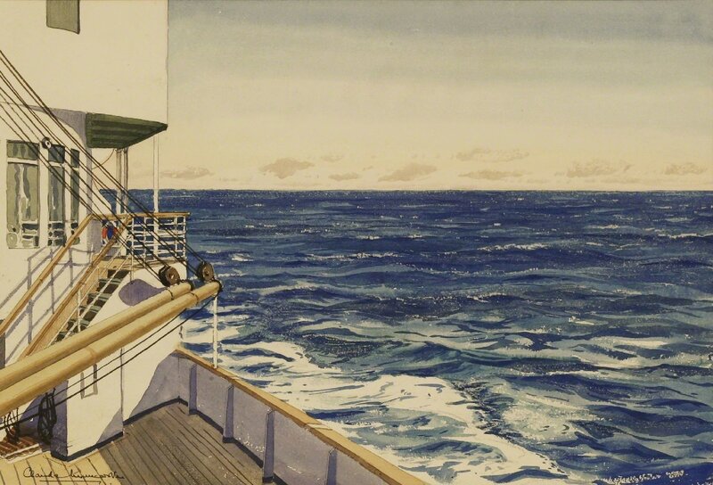 Claude Muncaster, ‘'ON BOARD S.S. ARCADIA IN THE INDIAN OCEAN'’, Drawing, Collage or other Work on Paper, Watercolour, Sworders
