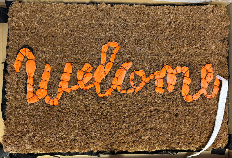 Banksy, ‘Welcome Mat’, 2020, Ephemera or Merchandise, Hand-stitched mat and life vests fabric, Blackline Gallery