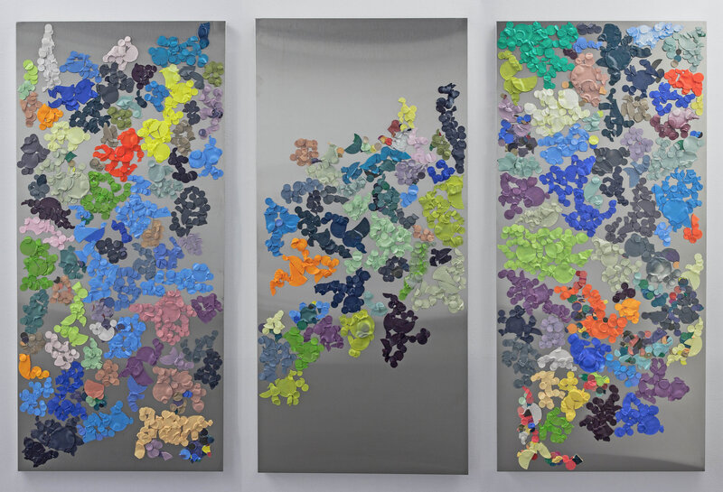 Rubén Grilo, ‘Mongrels’, 2019, Painting, Air-brushed and hand-painted polyurethane cast plastic elements mounted on a brushed stainless steel tray, Nogueras Blanchard