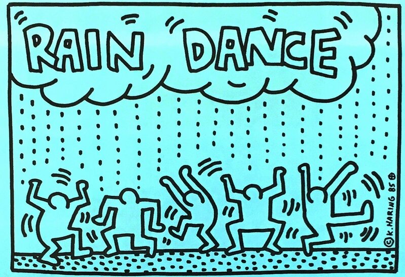 Keith Haring, ‘Rain Dance’, 1985, Print, Offset lithograph in colors, Lot 180 Gallery