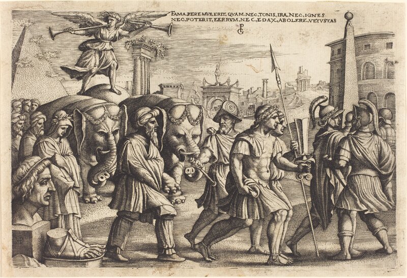 Georg Pencz, ‘The Triumph of Fame’, Print, Engraving, National Gallery of Art, Washington, D.C.