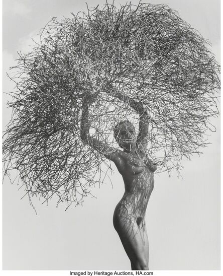 Herb Ritts, ‘Neith with Tumbleweed, Paradise Cove’, 1986