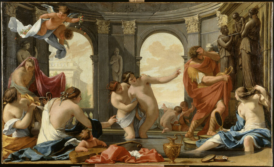 Poliphile au bain avec les nymphes (Poliphilus bathing with the nymphs)
