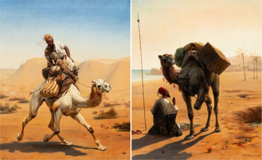 I. 'La poste au desert'; II. 'L'Arabe en Prière'