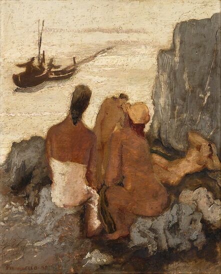 Fausto Pirandello, ‘Bagnanti sugli scogli’, 1931