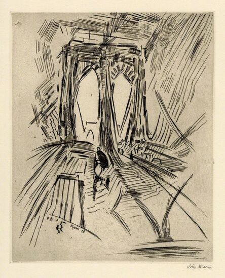 John Marin (1870-1953), ‘Brooklyn Bridge No. 6 (Swaying)’, 1913