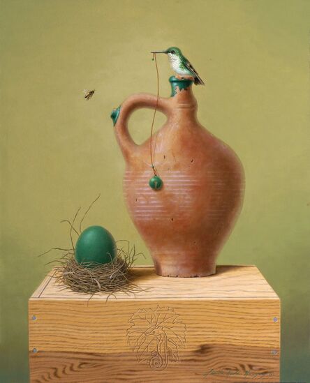 Linda Ridd Herzog, ‘Wine Jug And Two Birds’, Contemporary