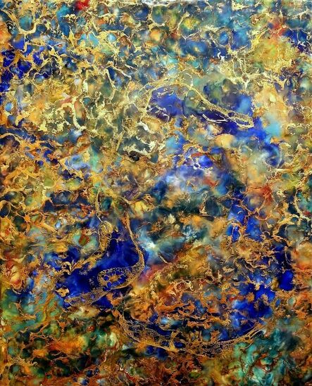 Deniz Ozan-George, ‘Reflections 1 – Blue and Gold’, 2021