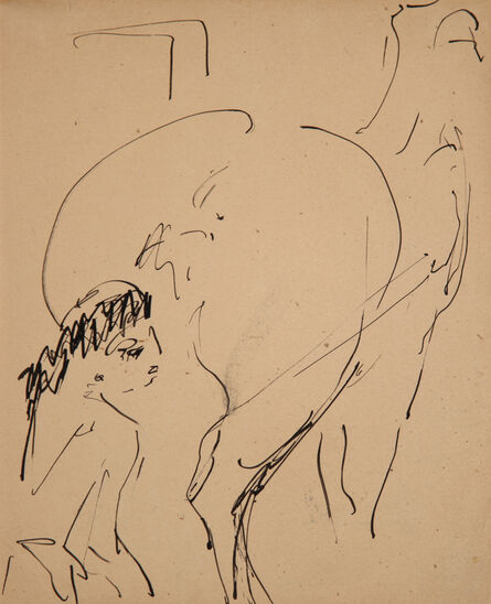 Ernst Ludwig Kirchner, ‘Milly mit Pferd (Zirkus Schumann) (Milly with Horse (Circus Schumann)) ’, 1911
