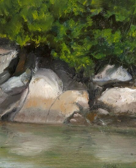 Anna B. McCoy, ‘Green Tree and Rocks’
