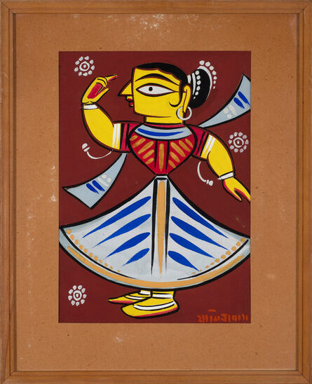 Jamini Roy, ‘Untitled (Dancing Girl)’, ca. 1960