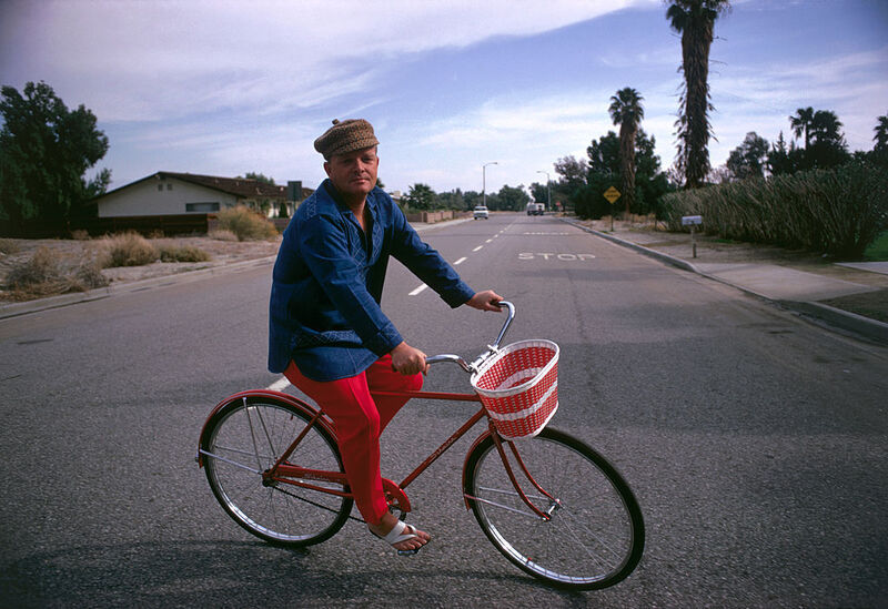 Slim Aarons, ‘Cycling Capote’, 1970, Photography, C print, IFAC Arts