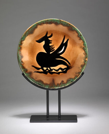 Jean Lurçat, ‘Plate - Orange & Green - Pegasus’, c. 1955